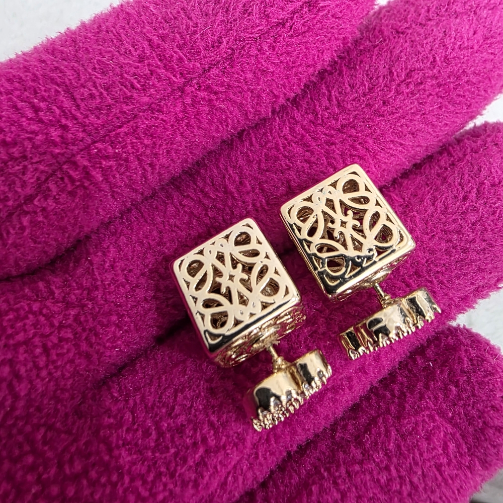 Fashion Inspired Gold Stud Earrings - Picture 3 of 5